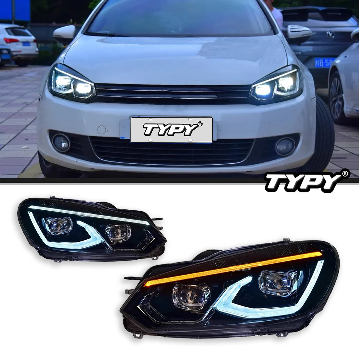 

TYPY Car Lights For VW Golf6 Mk6 Headlight 2009-2014 LED Projetor head Lamp Daytime Running Light Automotive Accessories