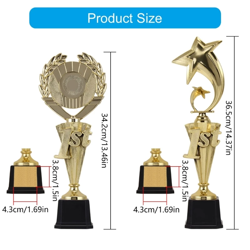 Award Trophies Cups Light Weight Star/Wheat Ear Small Trophies Soccer Medals Prize Cup for Sports Event and Parties 24BD