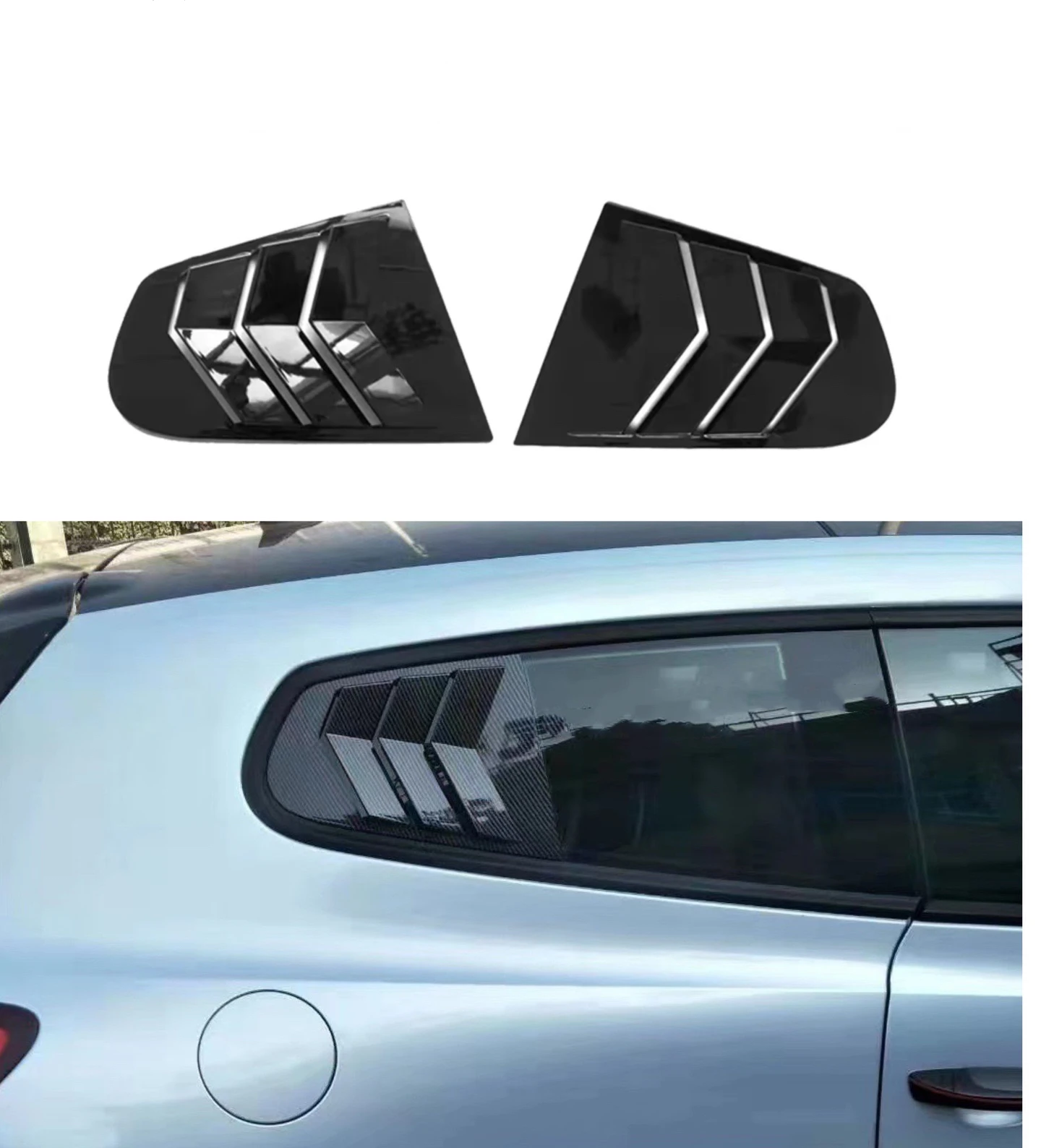 Car Rear Louver Window Side Shutter Cover Trim Sticker Vent Scoop For Volkswagen VW Scirocco 2009 - 2018 Car Accessories