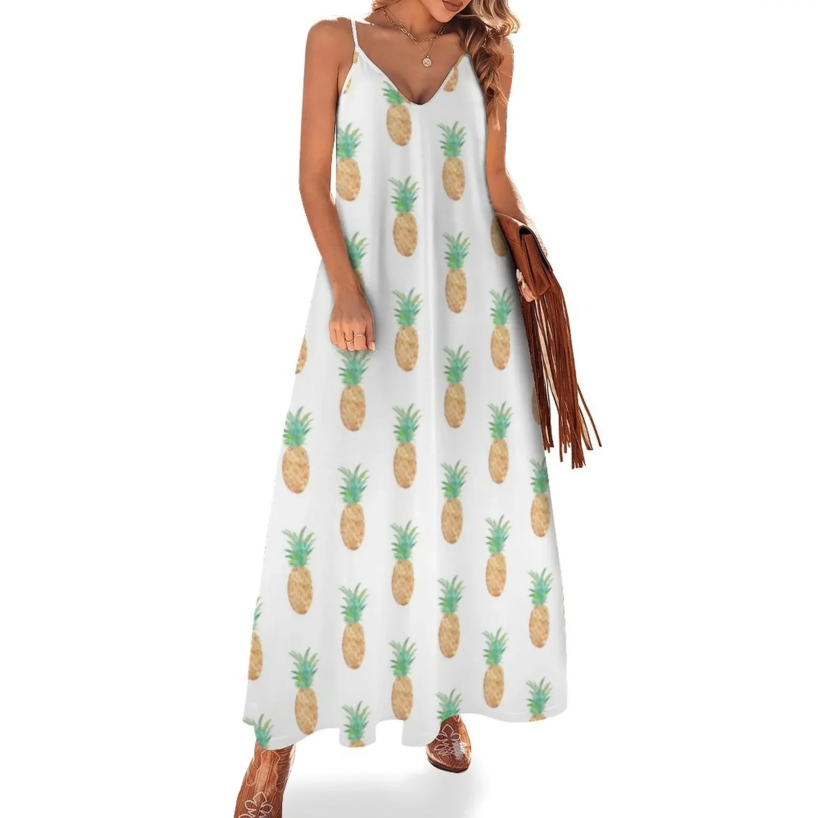 

Pineapple Sleeveless Dress elegant chic women dresses promotion Dance dresses Dress