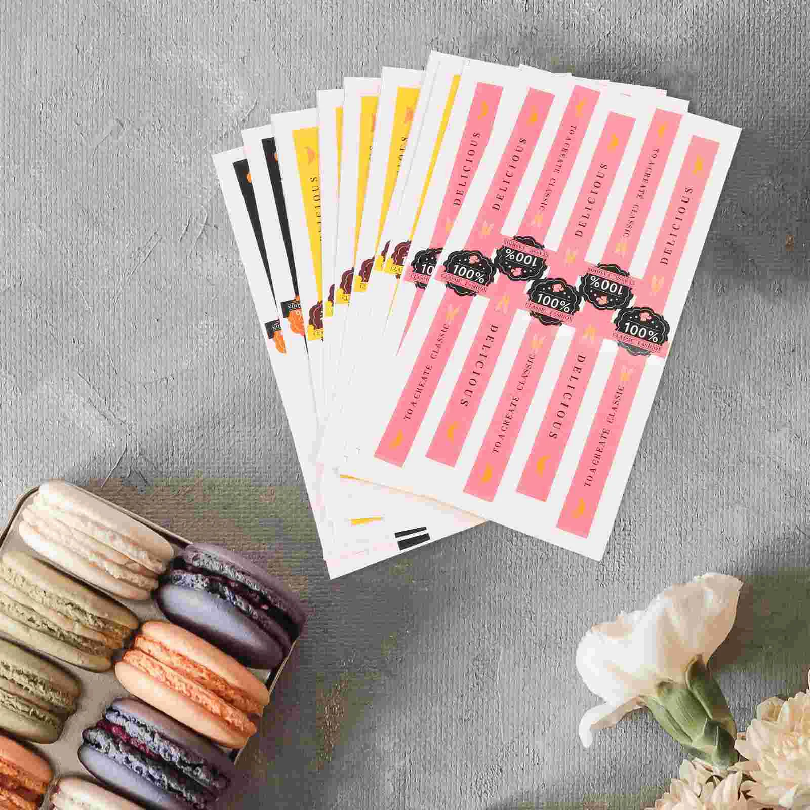 50 Pcs Applique Stickers Pink Cake Baking Sealing Labels Copper Plate Self-adhesive