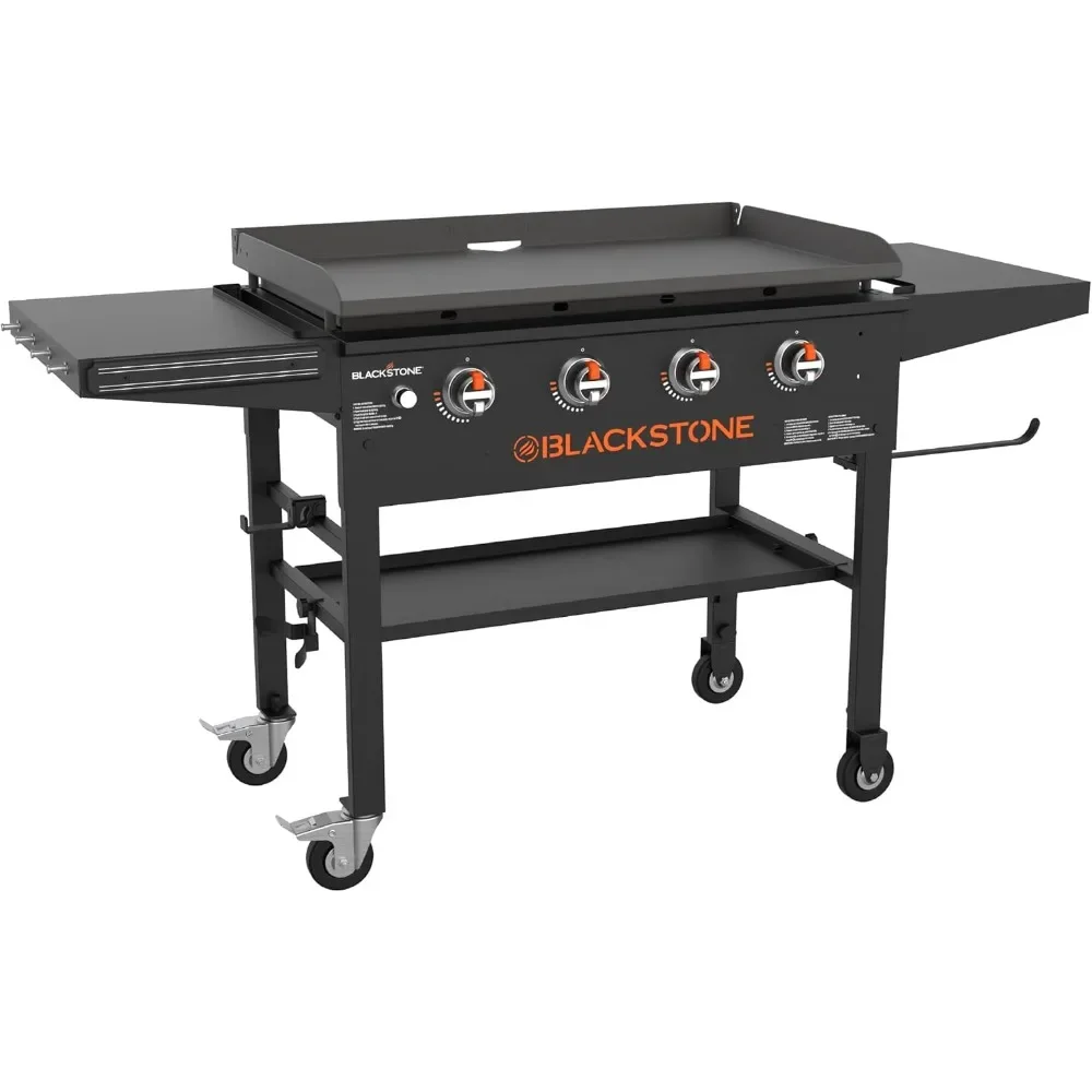 

Portable Outdoor Gas Griddle 4 Burner Propane Flat Top Grill, BBQ Cooking Station for Camping and Backyard, 36 Inch, Black