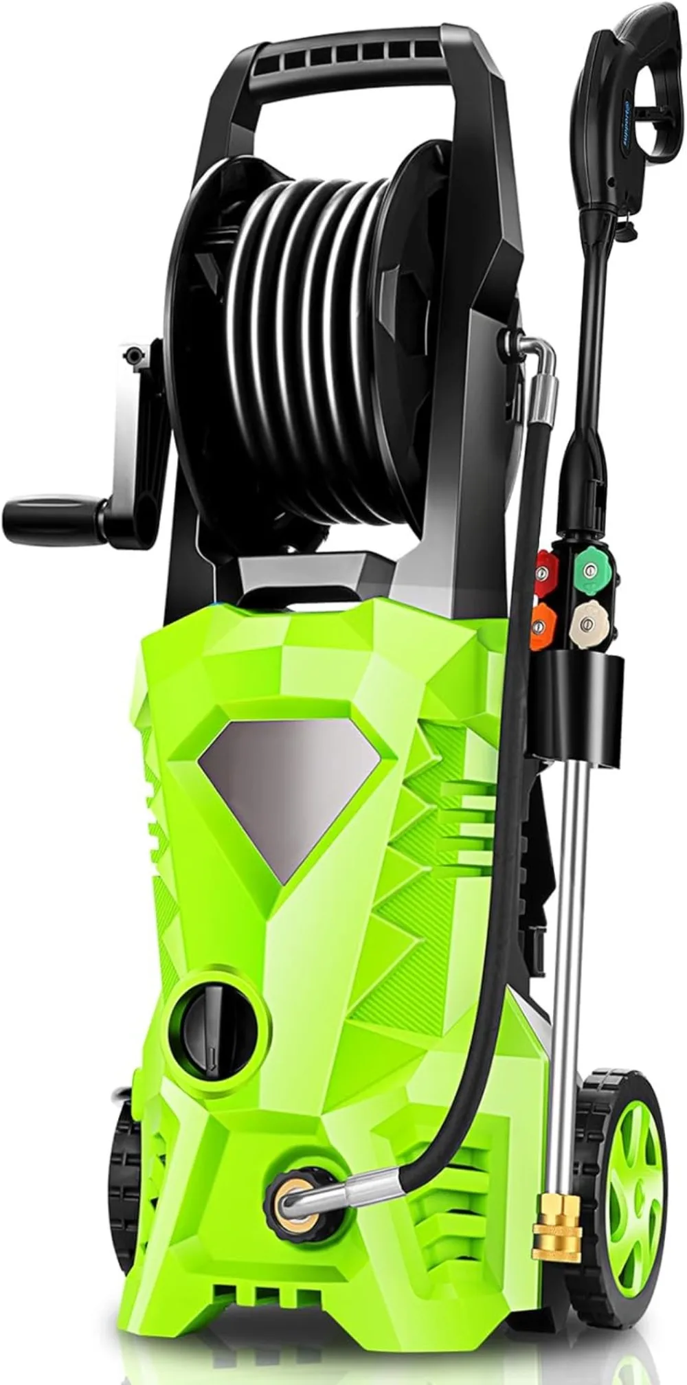 

4500 PSI 2.8 GPM High Power Washer with 4 Pressure Nozzle and Foam Cannon, Car Washing, Fence Cleaning, Patio, Green