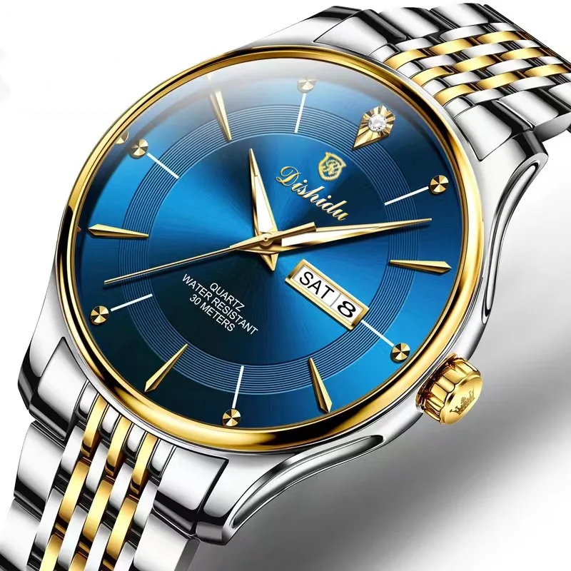 Nuevo reloj mecánico no automático con doble calendario y nueve cuentas para hombre, reloj luminoso resistente al agua para hombre, Dropship de una pieza