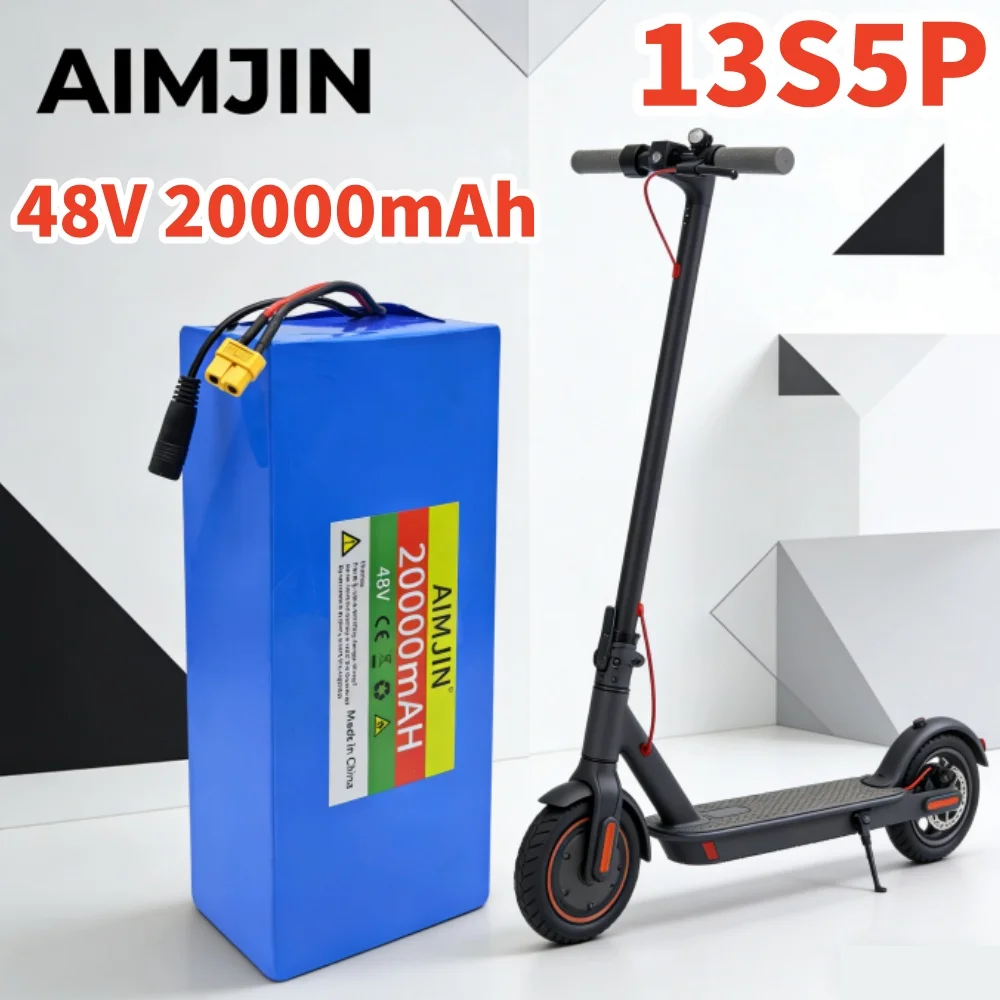 

48V 20Ah 18650 Lithium 13S5P Battery Pack Built-in Intelligent BMS For 500-1000W electrical machinery+charger