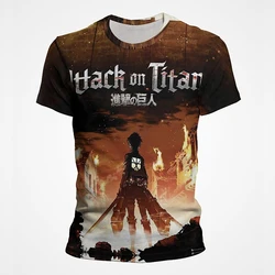 Attack on Titan 3D Print T-Shirts Men Women Casual Fashion Anime Short Sleeve Oversized T Shirt Harajuku Tees Tops Male Clothing
