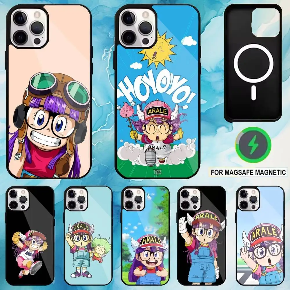 

A-Arale Anime N-Norimaki Phone Case For iPhone17,16,15,14,13,12,11 Plus,Pro Max Magnetic For Magsafe Wireless Charging