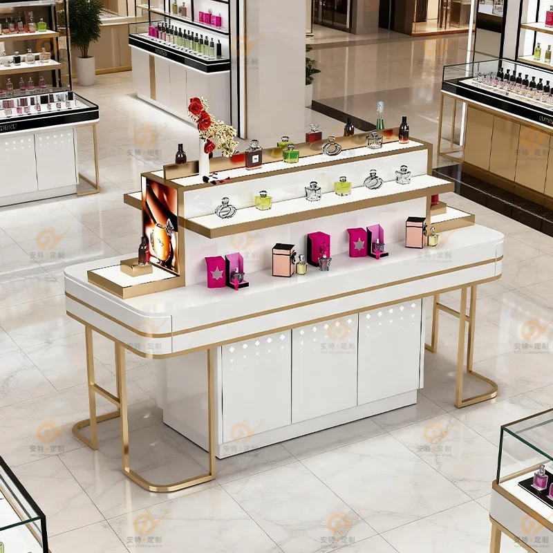 Beauty salon Cosmetics display cabinet Baking paint with lamp Perfume display cabinet Nail art product display stand