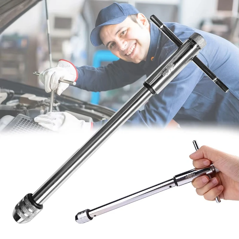 ABAE-ปรับ T-Handle RATCHET TAP ประแจ Reamer มือผู้ถือประแจ M3-M8 M5-M12 เมตริก T-Shaped TAP Hand Tapping