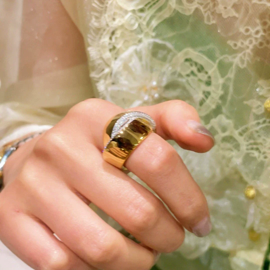 Кольцо с цирконом в стиле ретро из серебра 925 пробы для тяжелой промышленности, высококачественные ювелирные изделия с позолотой 18 карат для женщин — идеальная годовщина