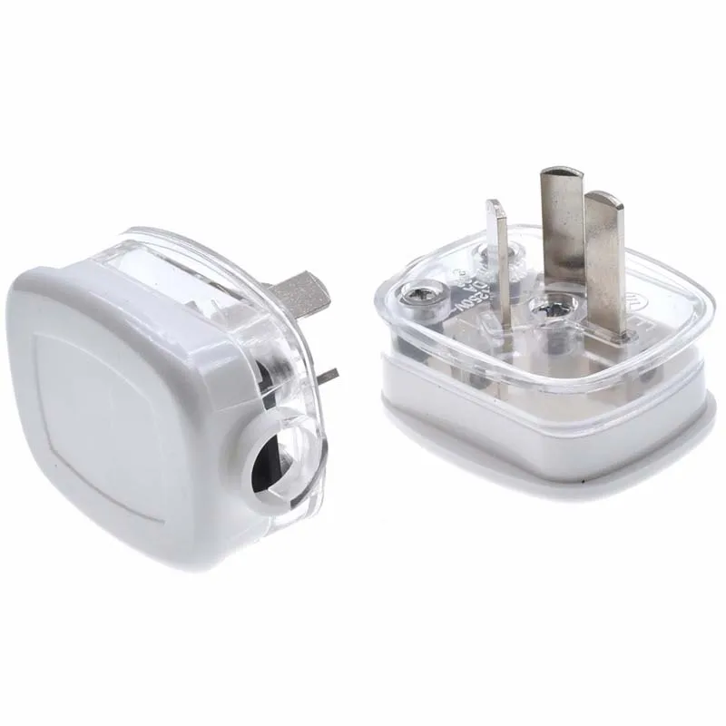 White Australia 3 Pole 10A Male AU Wiring Plug New Zealand Power Strip Connector Rewirable Cable Convert Industry Plug 250V