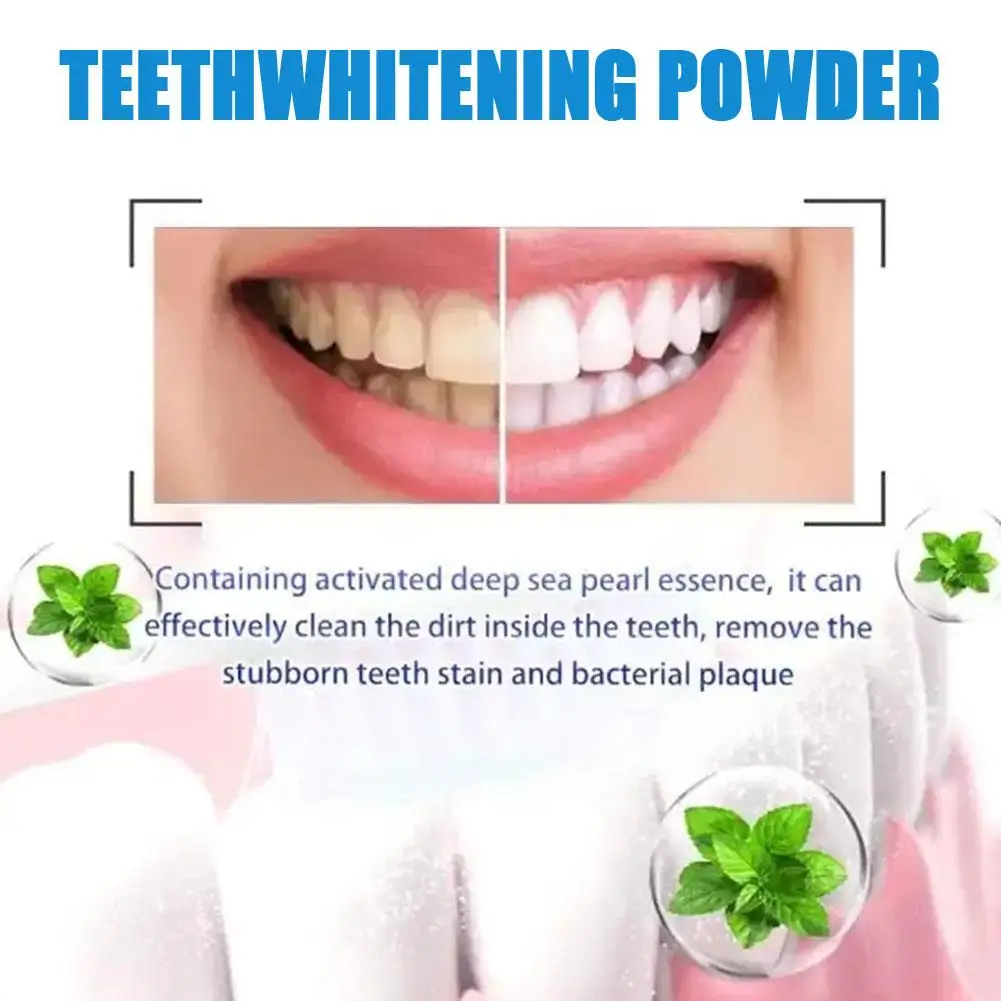 Pearl Whitening Tooth Powder, Remover manchas, Ferramentas de limpeza dental, Cárie dentária, Remove creme dental, Natural, A0G2, 50g