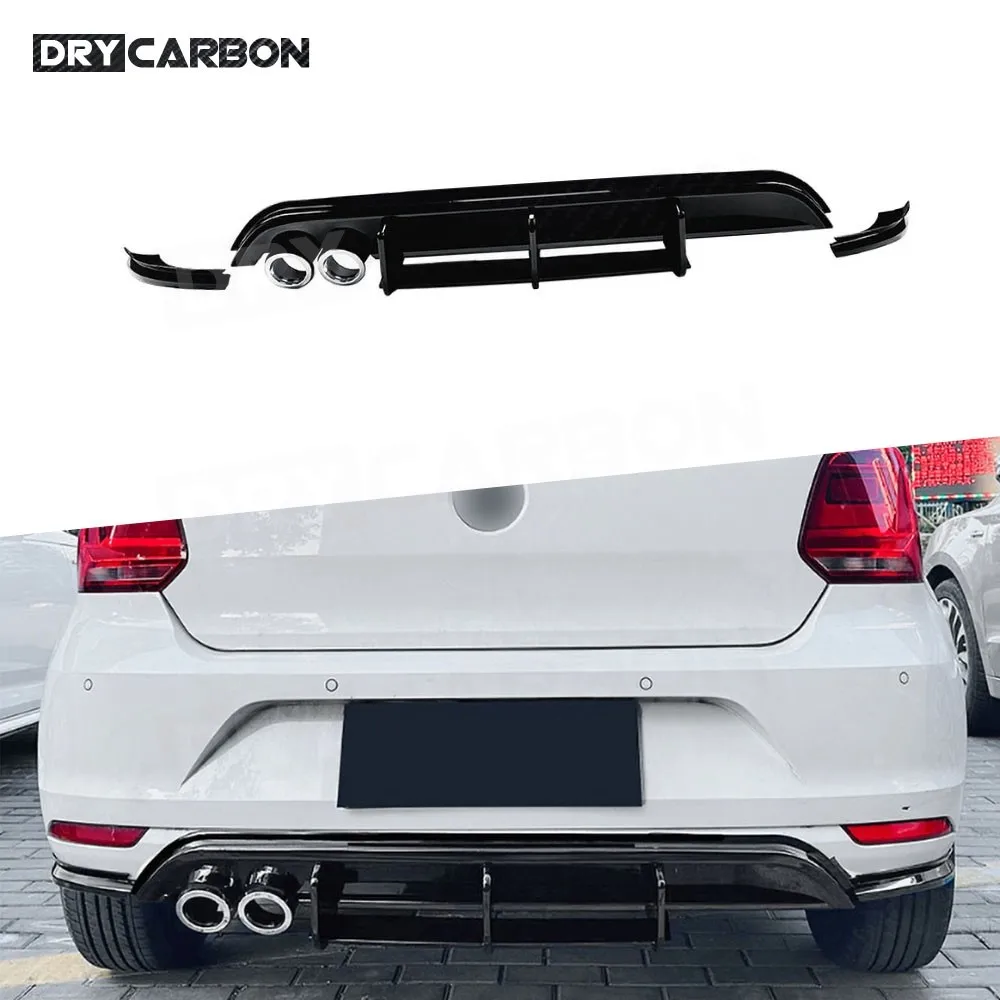 

for Volkswagen Polo MK5 6R 2009-2014 ABS Rear Bumper Diffuser Spoiler Car Style Body Kits Accessories