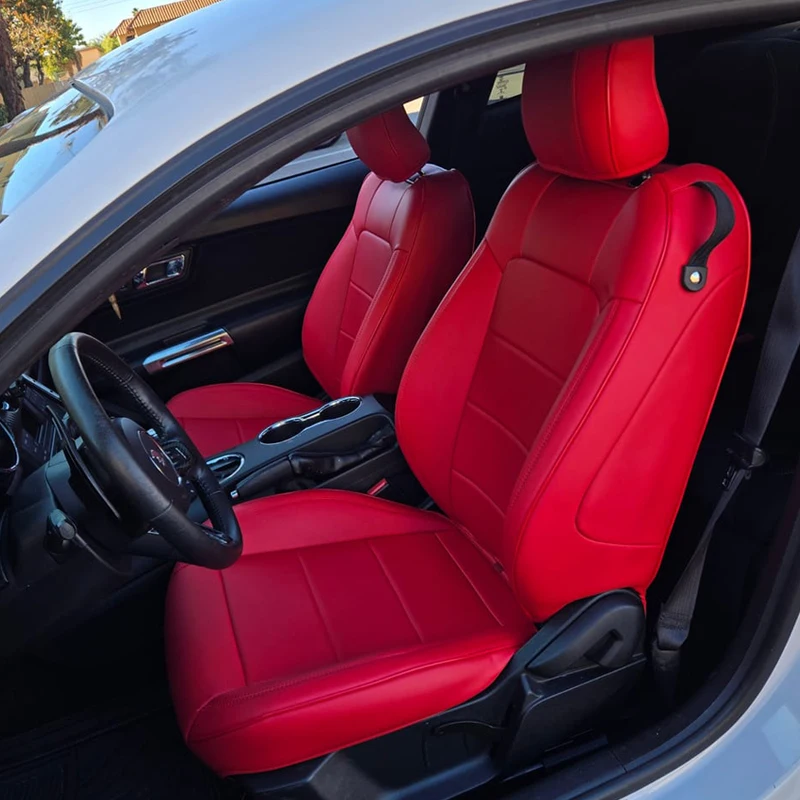 

Пользовательские подходят для 2015 2016 2017 2018 2019 2020 2021 2022 2023 2024 Mustang Coupe трансформируемые чехлы на автомобильные сиденья из перфорированной кожи
