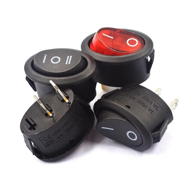 5pcs KCD7 oval switch 2-pin 2gears 3pin 3speed boat shaped power switch electric kettle red black no light with light
