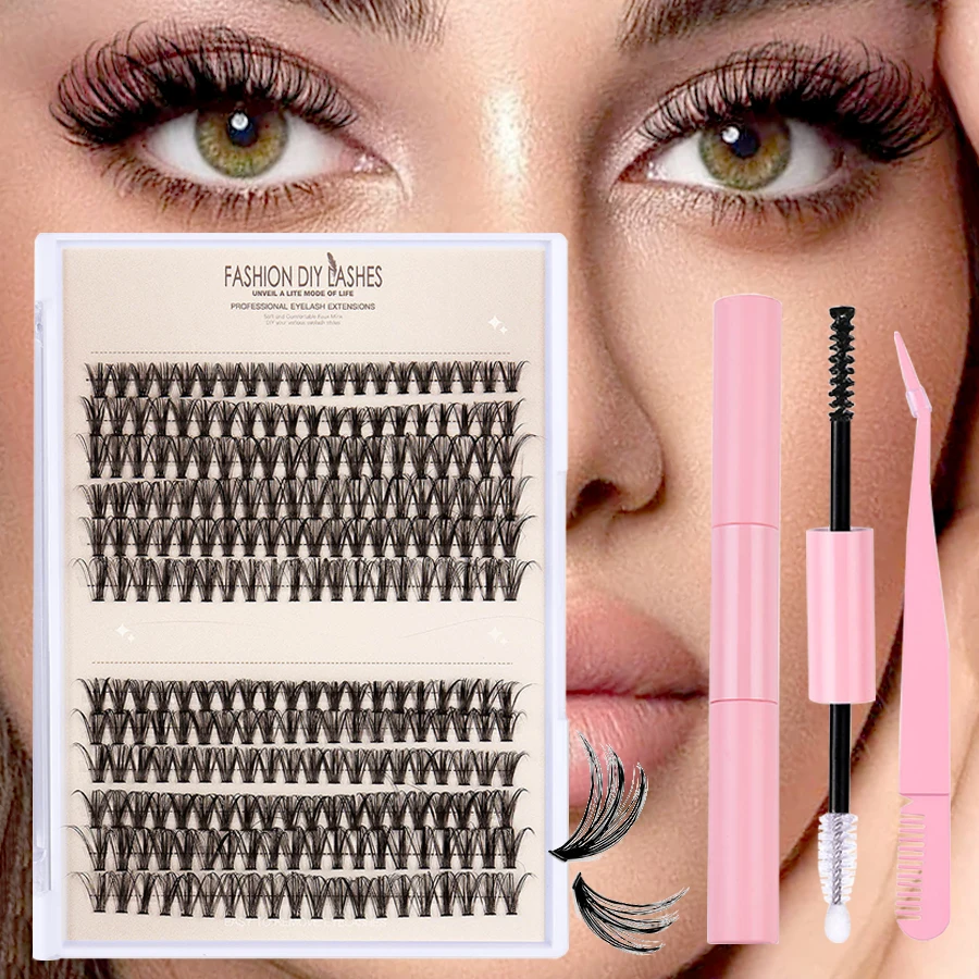 240 clusters de cílios diy europeu e americano internet celebridade popular cílios postiços grosso simulado segmentado único