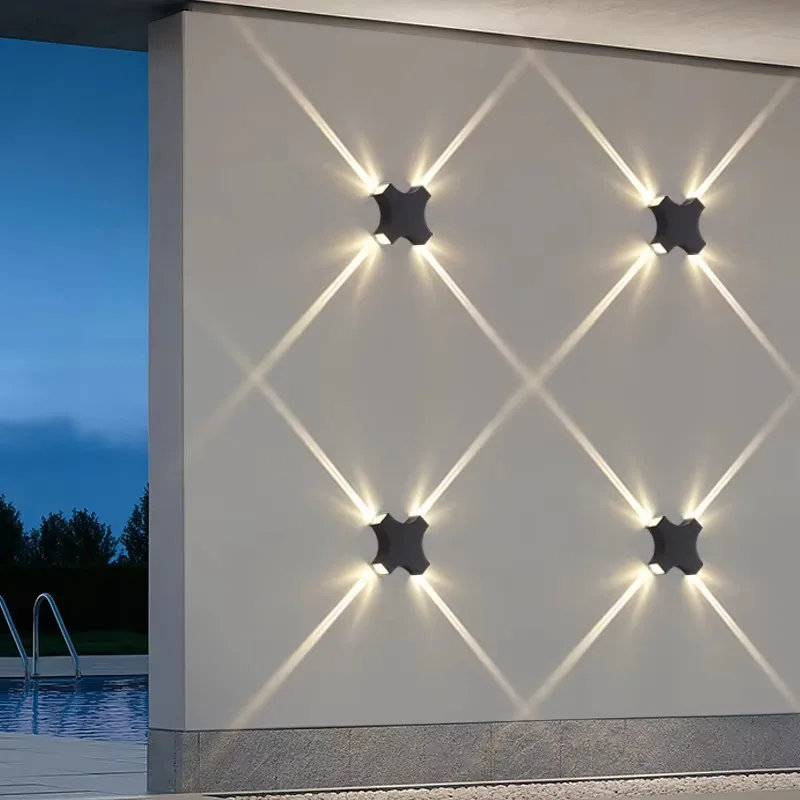 

Emitting Diode Creative Cross Star Wall Light Outdoor Waterproof Aluminum Beam Modeling Hotel Exterior Wall Polycarbonate