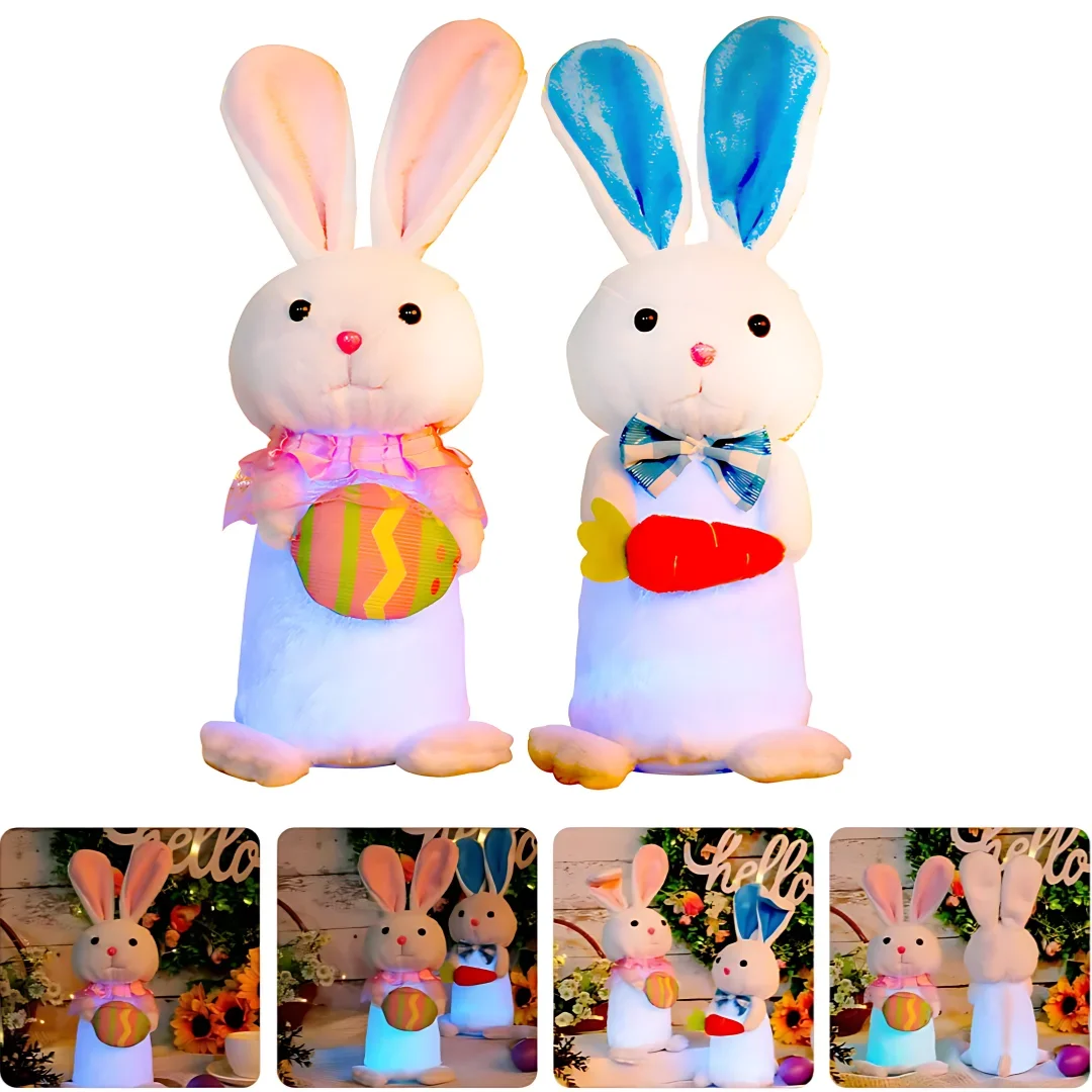 

Светодиодный орнамент пасхального кролика, кукла-кролик с подсветкой, идея детского пасхального подарка для праздничного настольного дисплея и праздничного украшения для дома