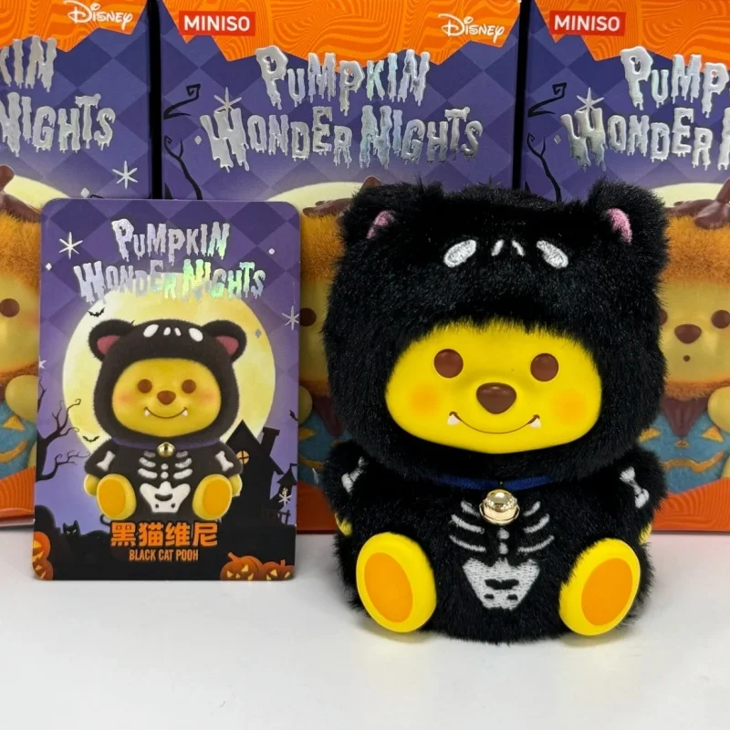 

2025 Горячий Хэллоуин, жуткая ночь, Винни-Пух, серия, слепая коробка, тыква, чудесная ночь, флокированная кукла, сюрприз, подарки на Хэллоуин