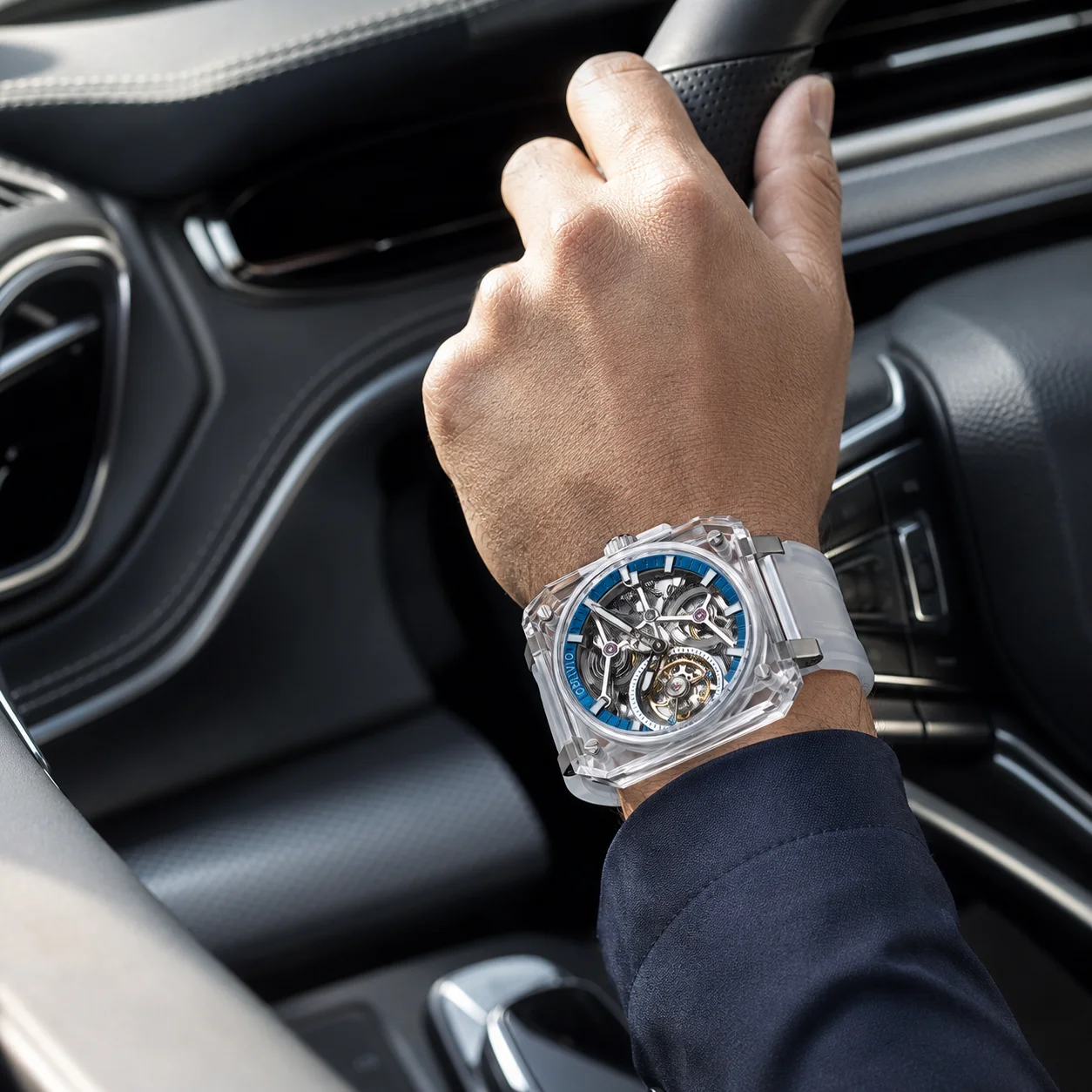 OBLVLO Luxury Skeleton Tourbil - Luxury Ceramic Watch recension och pris