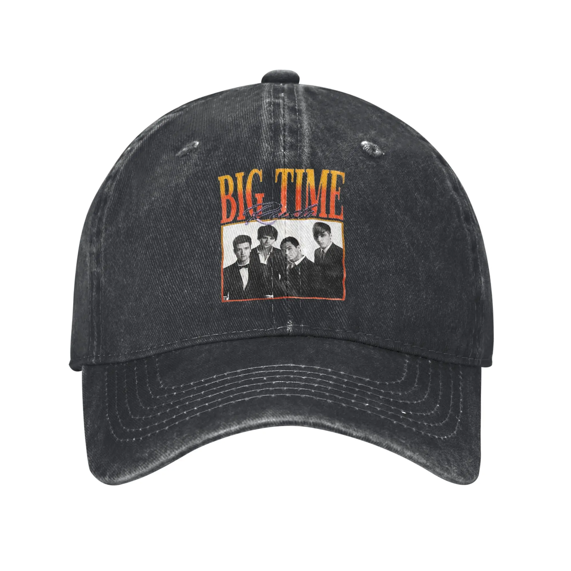 Gorra de Béisbol de la Banda Big Time Rush, Estilo Vintage, de Mezclilla Desgastada, con Cierre a Presión, para Hombres y Mujeres, Gorra Suave sin Estructura para Viajar