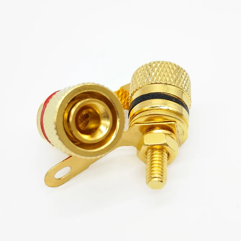 10 sztuk pozłacane czystej miedzi zacisk głośnikowy wzmacniacz Terminal 4MM gniazdo wtykowe bananowe DIY wtyczki audio złącza typu jack — zdjęcie 6