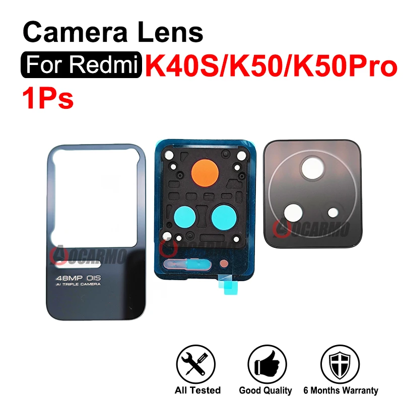 For Redmi K40S K50 K50Pro Rear Camera Lens With Back Frame And Camera Plate Cover Replacement Repair Part