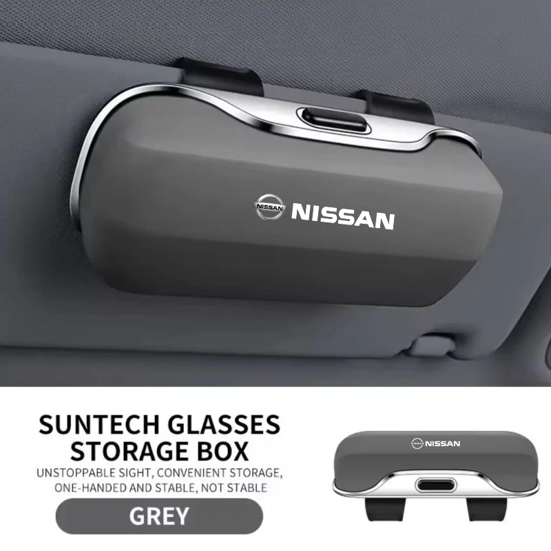 Para nissan x-trail qashqai juke pulsar sentra altima patr viseira do carro óculos de sol caso titular clipe caixa acessórios