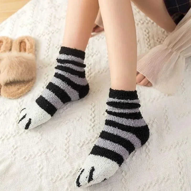 

2 Pairs Womens Fuzzy Socks Winter Warm Soft Cozy Fluffy Microfiber House Sleeping Slipper Socks Women's Stockings