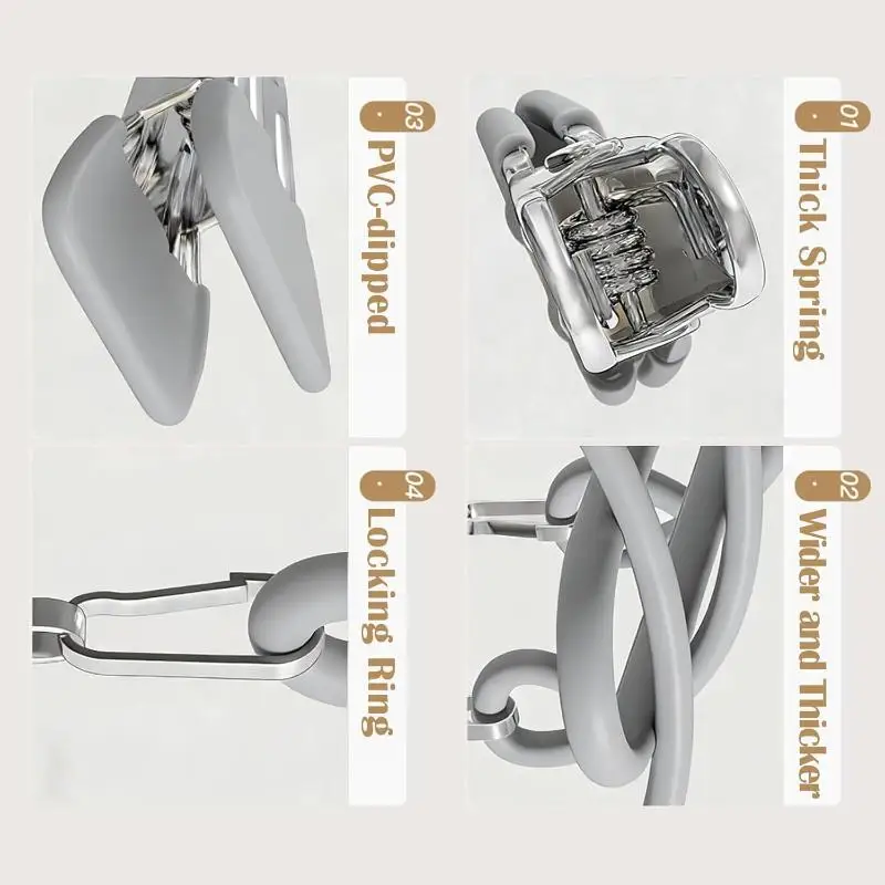 Rostfreie Kleiderbügel aus Edelstahl, 20er-Pack, rutschfeste Doppelreihen-Clips für die Organisation von Kleidung im Kleiderschrank zu Hause – Detail 3