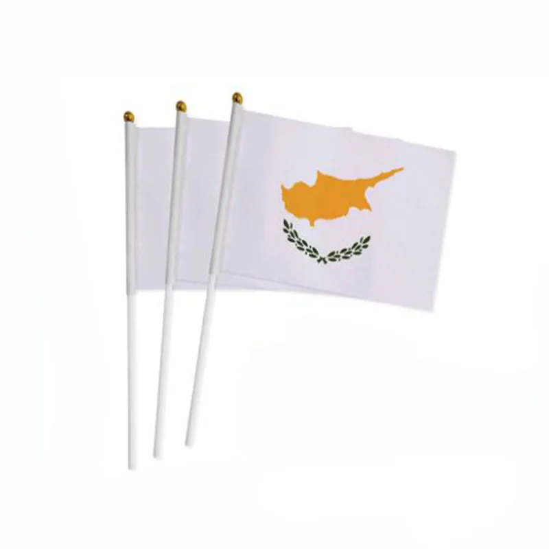 Z-ONE FLAG  Cyprus Hand Flag 14*21cm Cyprus Cypriot National Flag Small Hand Held Waving Flag Indoor Outdoor Home Decor