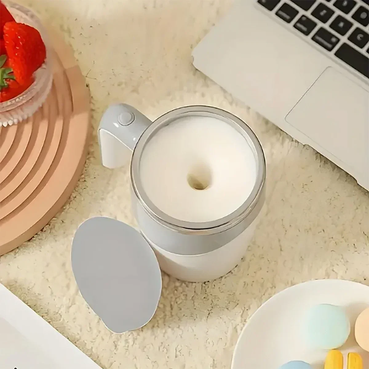 كوب تحريك أوتوماتيكي، كوب قهوة كهربائي متعدد الوظائف، كوب مغناطيسي دوار، كوب من الفولاذ المقاوم للصدأ، كوب حليب، كوب، #1