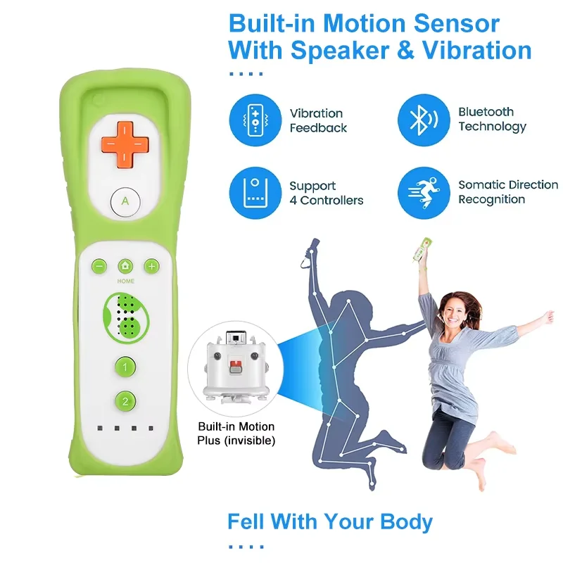 1 pair Wii Nunchuck Controller Set Motion Plus Remote Controller Wii Remote Controller Gamepad for Nintendo Wii Games Control
