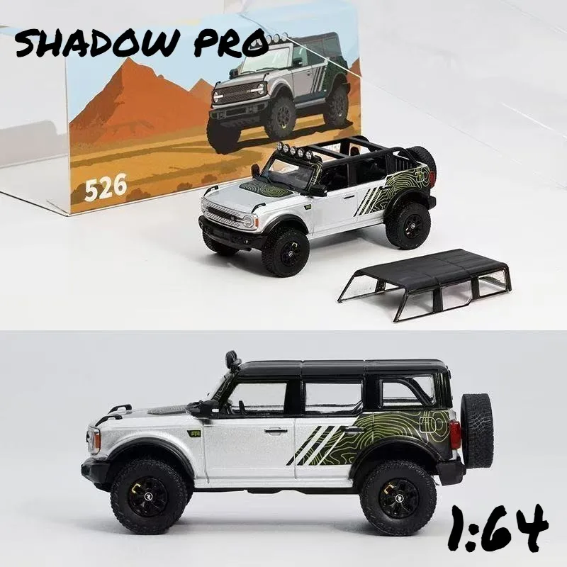 SHADOW PRO 1:64 Ford Bronco Die Cast Alloy Car Model for Boys as a Birthday Gift Desktop Ornament.