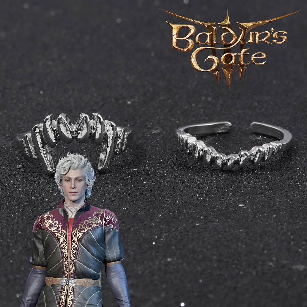 لعبة Baldur's Gate 3 مفتاح سلسلة قلادة بروش Illithid رمادي قلادة حلقة رئيسية المينا دبوس للنساء الرجال المجوهرات