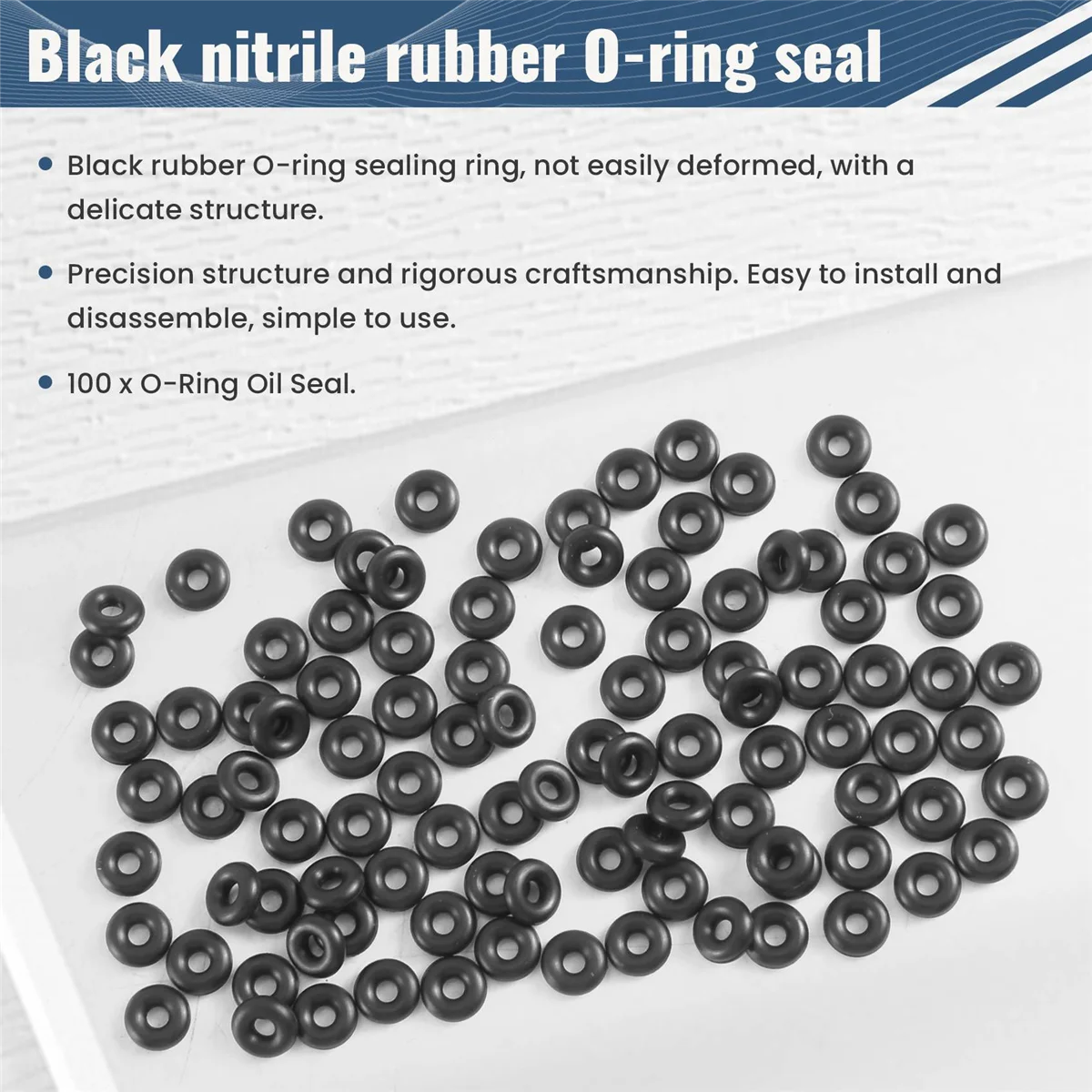 Уплотнительное кольцо из нитриловой резины 6x2 мм, 100 шт.