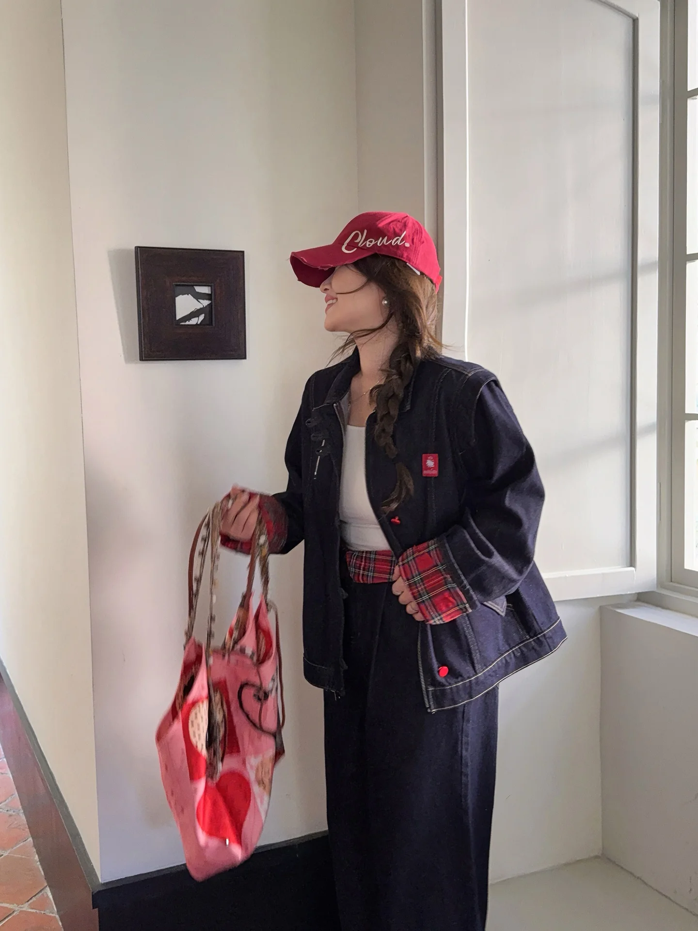 

Модные джинсы в клетку KT Jaet, женская повседневная одежда большого размера из смеси хлопка, длинное пальто на пуговицах Све, грушевидное боди в форме песочных часов...