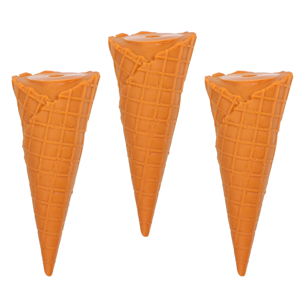 

3 Pcs Simulated Ice Cream Egg Tray Artificial Dessert Pvc Fake for Children Cone Model