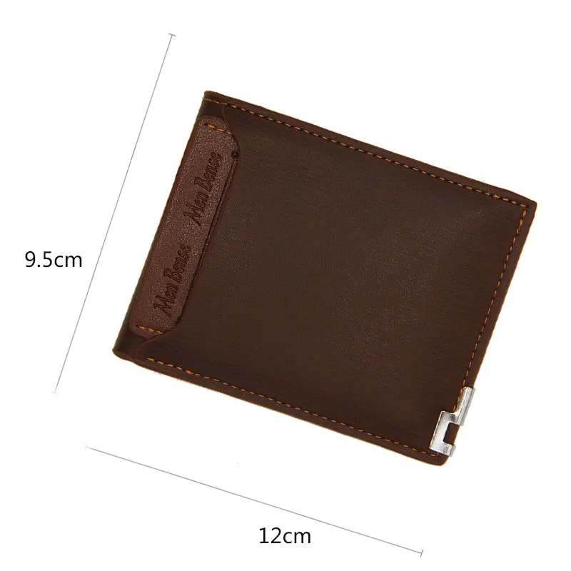 New Short Men Wallets Slim Card Holder Zipper Coin Pocket Male Purses Customized Wallet Photo Holder Money Bag Men Clutch Wallet