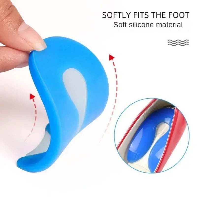 2pcs Foot Pain Relief Silicone Gel U-Shape Plantar Fasciitis Heel Protector Heel Spur Cushion Support Shoe Pad Feet Care Inserts