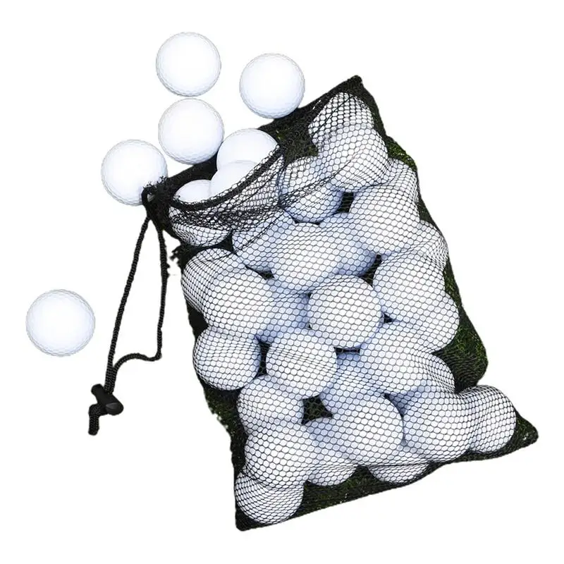 Golf Ball Bag Pouch Nylon Mesh Drawstring Design Golf Storage Pouch Ball Storage Portable Multifunctional Large Capacity Ball