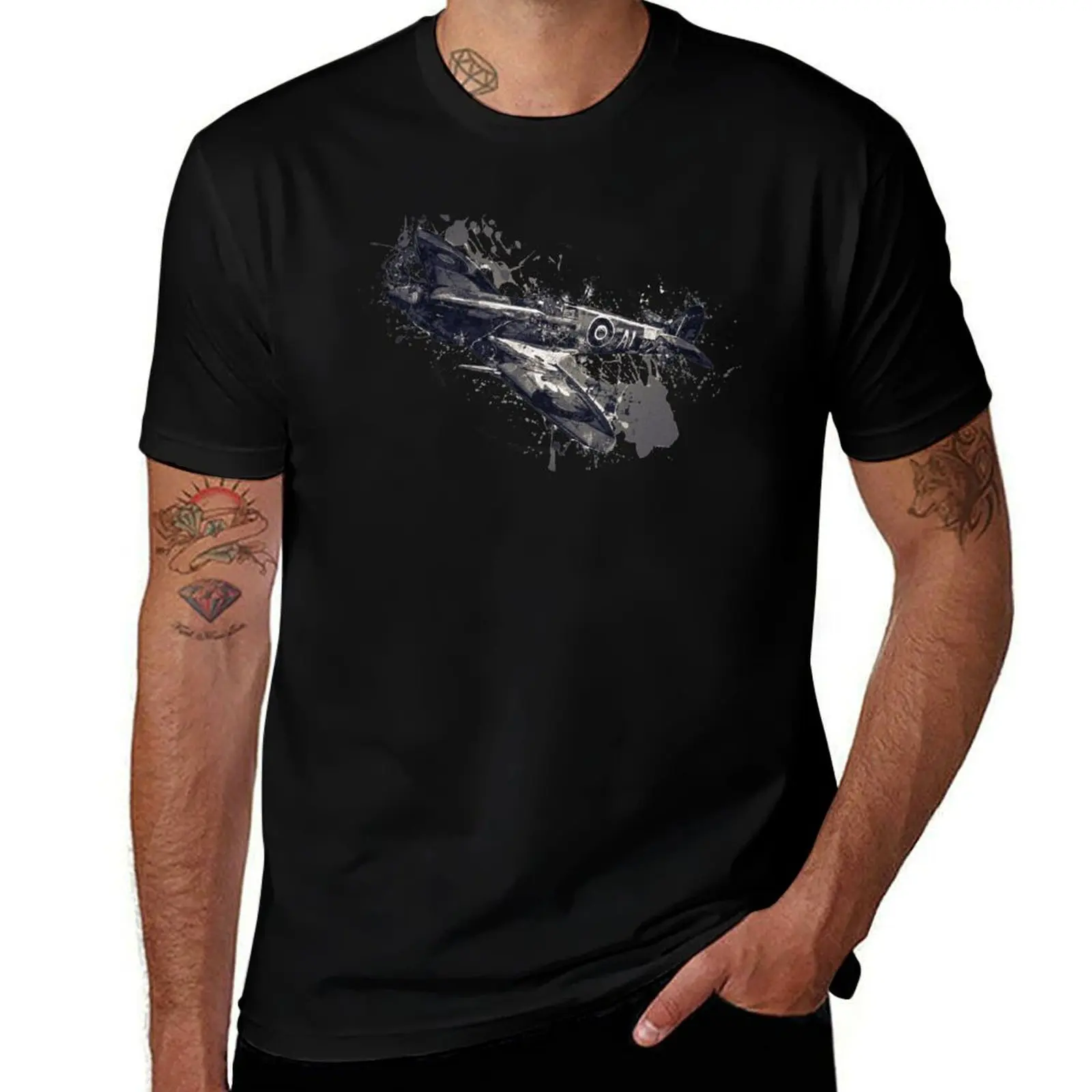 Spitfire T-Shirt Casual Loose Short Sleeve Tee for Men
