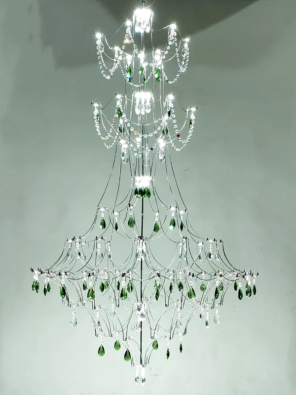 Starry Sky Villa Living Room Large Pendant Italian Minimalist Restaurant Lighting Modern Art Loft Staircase Crystal Pendant