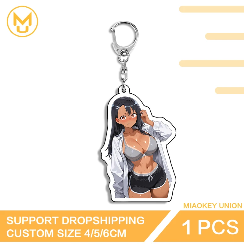 بيكيني جذاب على شكل شخصية أنيمي Hayase Nagatoro شخصية عصرية أنيقة مزدوجة الجوانب من الأكريليك كيرينغ مجوهرات جميلة وبارعة