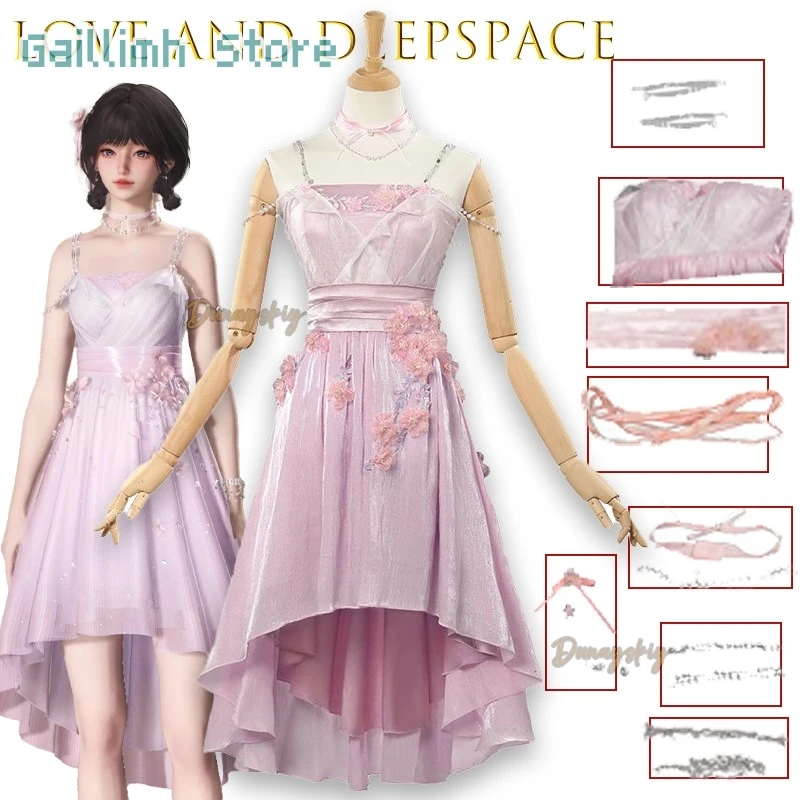

Love And Deepspace Female Lead Spring Blossom Mix Pool Cosplay Daily Dress Sunlit Flower Chasing Sea Outfit Halloween 코스프레