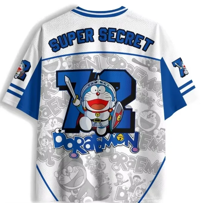 Anime New Adult/children Doraemon Graffiti American 3D Printing Loose Short Sleeved T-shirt Jersey Sports Loose Style