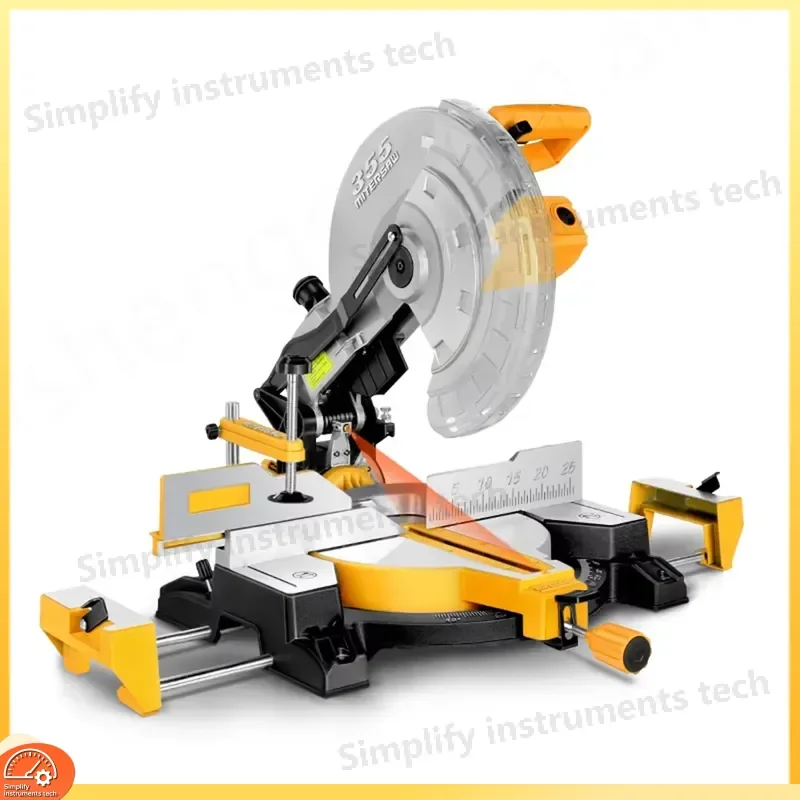 14 Inch Miter Saw 355mm Wood Aluminum Cutter Single Bevel Laser Guide Tension Free Horizontal Core Motor 220V Cutting