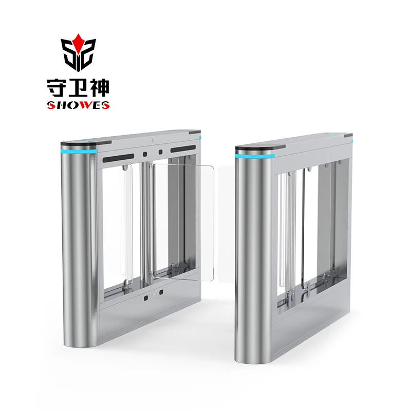 Portable Swing Barrier Gate QR CodeFingerprint Reader Pedestrian Access Control Turnstile For Office Building Entrance Mall
