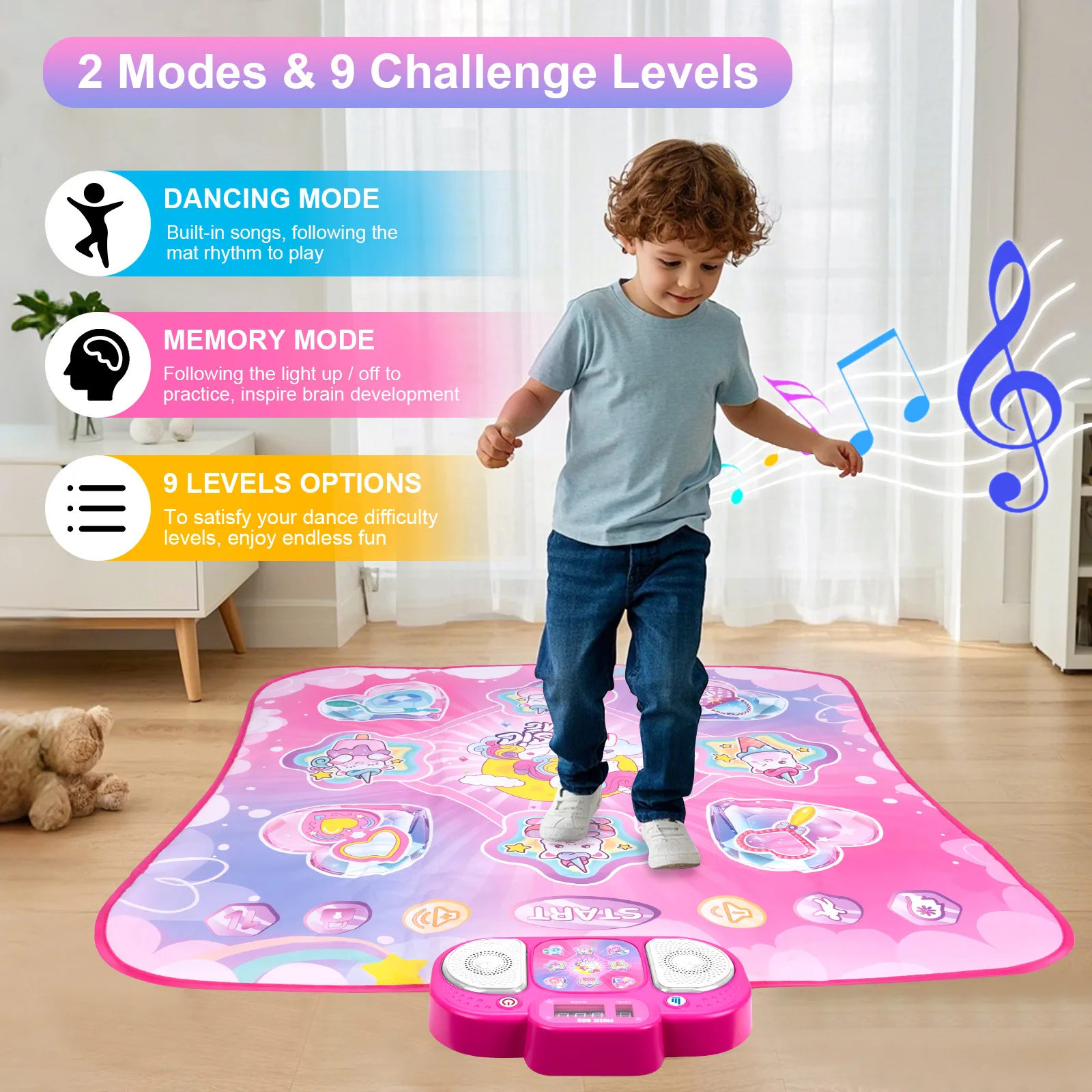 Dancing Blanket Kids Electronic Dance Mat with 9 Levels Kid Indoor Outdoor Party Game Christmas Gifts  Music Educational Toy