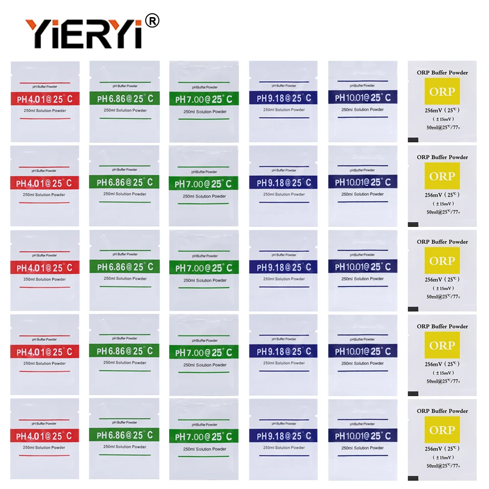 PH Buffer Powder Calibration Set PH4.01 PH6.86 PH9.18 ORP 256MV KCL Solution Powder For PH Meter Tester Aquarium Hydroponics